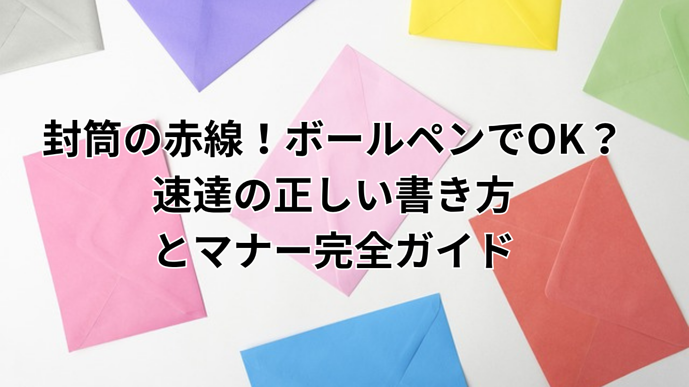 封筒の赤線!ボールペンでOK?速達の正しい書き方とマナー完全ガイド | すまいる